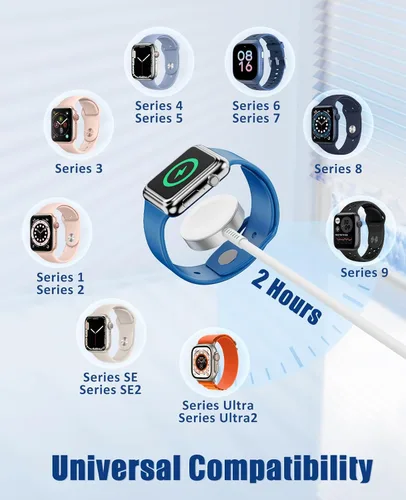 Miniatura 3 de Cargador para Apple Watch de carga rápida, cable de carga múltiple 3 en 1 con cargador USB C de 20 W, cable de carga iWatch de 3 pies para iWatch
