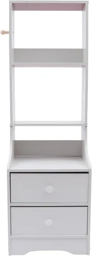 Miniatura 5 de Cómoda de 2 cajones con almacenamiento superior, mesita de noche, mesita de noche, armario de almacenamiento con estante abierto, amplio espacio