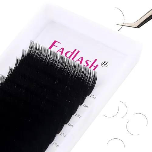 Miniatura 88 de Extensiones de Pestañas Rizo D 0.59-0.79 pulgadas Bandeja Mixta Seda Extensiones de Pestañas Clásicas Suministros Extensiones de Pestañas