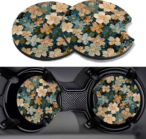Miniatura 37 de Posavasos para automóvil, paquete de 2 posavasos para automóvil, 2.75 pulgadas, antideslizantes y absorbentes, para portavasos de automóvil