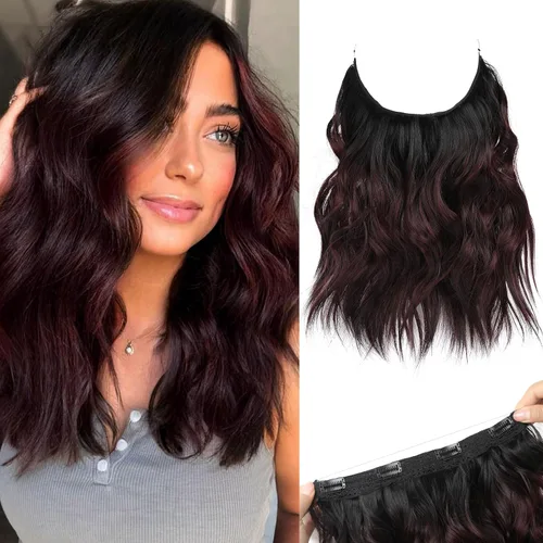 Miniatura 20 de REECHO Extensiones de cabello con alambre invisible con trama de encaje más delgada y suave