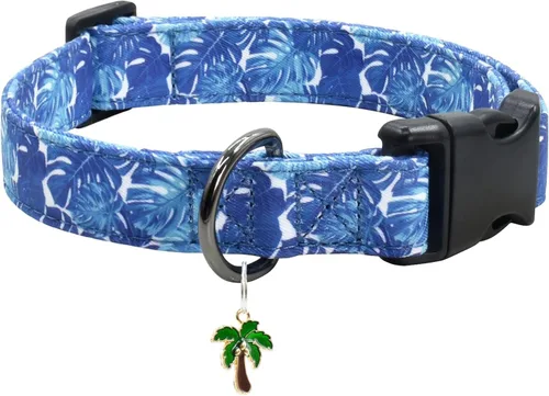 Miniatura 18 de Collar de perro con patrones de flores con accesorios, collares para perros de algodón suave para perros pequeños, medianos y grandes, hembras