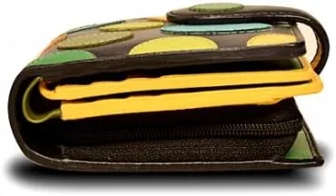 Miniatura 6 de Visconti P1 Saturn - Cartera grande de piel suave con lunares, Lily Pad, Billetera plegable