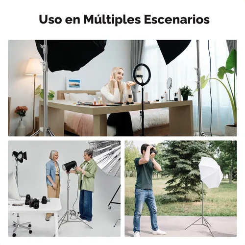 Miniatura 7 de K&F CONCEPT Soporte de Luz de Acero Inoxidable de 9.2 pies/2.8m, Trípode de Fotografía Resistente con Amortiguación de Resorte con Adaptador