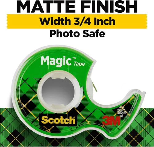 Miniatura 3 de Scotch Magic Tape, 1 Roll, Numerous Applications, Invisible, Engineered for Repairing, 3/4 x 650 Inches, Dispensered (122)