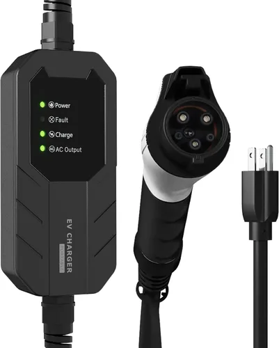 MEGEAR Skysword Ⅱ Cargador EV Nivel 1 (110V, 16A, 25 pies), Estación de Carga Portátil para Vehículo Eléctrico Doméstico EVSE (Conector NEMA 5-15)