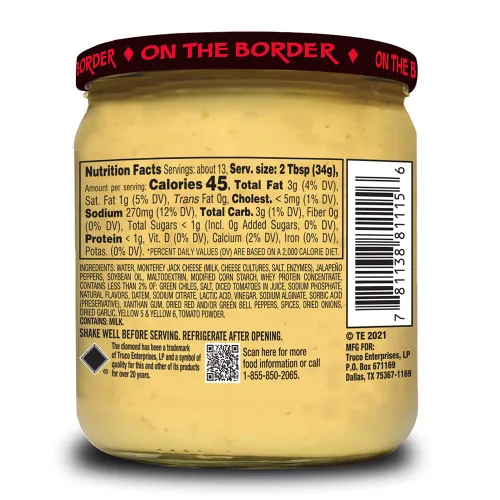 Miniatura 2 de ON THE BORDER Queso picante de jalapeño, tarro de 15.25 onzas (paquete de 6)