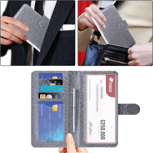 Miniatura 5 de ACdream Checkbook Cover, Leather RFID Blocking Check Book Wallet
