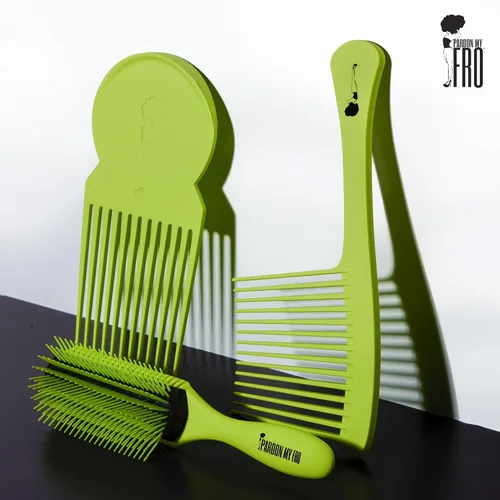 Miniatura 7 de Pardon My Fro Cepillo desenredante, desenredante sin esfuerzo para cabello húmedo y seco, diseño ligero para todo tipo de cabello rizado