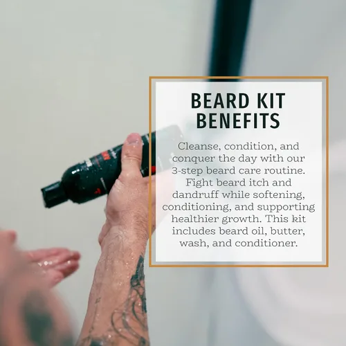 Miniatura 3 de Live Bearded Kit completo de aseo para barba, lavado, acondicionador, mantequilla y aceite, fabricado en los Estados Unidos con ingredientes