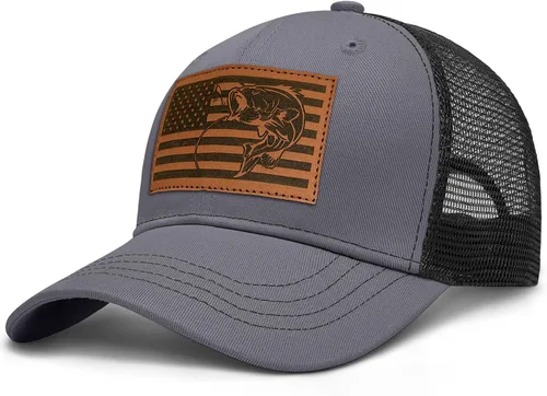 Miniatura 9 de Sombrero de pesca, regalos de pesca para hombres, bandera de pez de lubina, sombreros de trcuker para hombres, accesorios de equipo de pesca, cosas