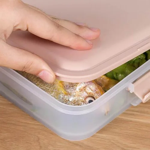 Miniatura 4 de Hemoton Caja de bola de masa hermética apilable de 2 capas con tapas, 12.20 x 8.66 x 3.34 pulgadas, almacenamiento versátil para el hogar fresco