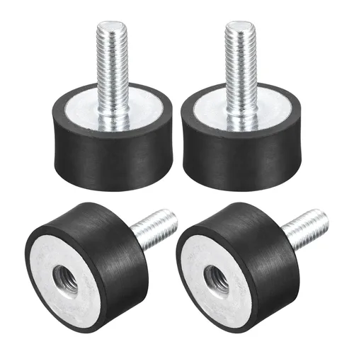 Miniatura 8 de uxcell Amortiguador de choque D20mmxH15m m del aislador de la vibración del macho/femenino de los soportes 4pcs M6 de goma