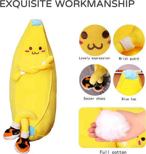 Miniatura 5 de Almohada de animal de peluche de plátano linda fruta de felpa para abrazar, juguetes de felpa larga, muñeca para dormir, regalo para cumpleaños, San
