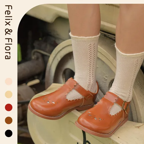 Miniatura 3 de Felix & Flora - Zapatos planos de vestir estilo Mary Jane para niña pequeña, zapatillas de ballet para niña, zapatos para fiestas y escuela