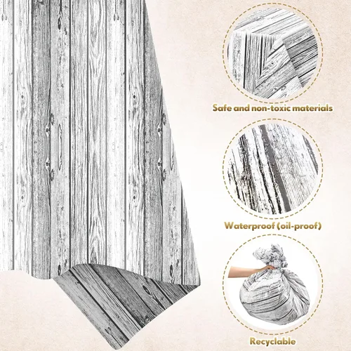 Miniatura 2 de Irenare 3 manteles de madera de grano de madera, manteles de madera blanca rústica, rectangular, decoración de mesa para barbacoa, otoño, fiesta