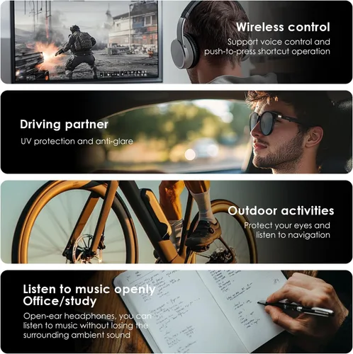 Miniatura 8 de GetD Gafas de sol AI para hombres y mujeres, ajuste de puente bajo, gafas de sol inteligentes alimentadas por ChatGPT con traducción de 74 idiomas