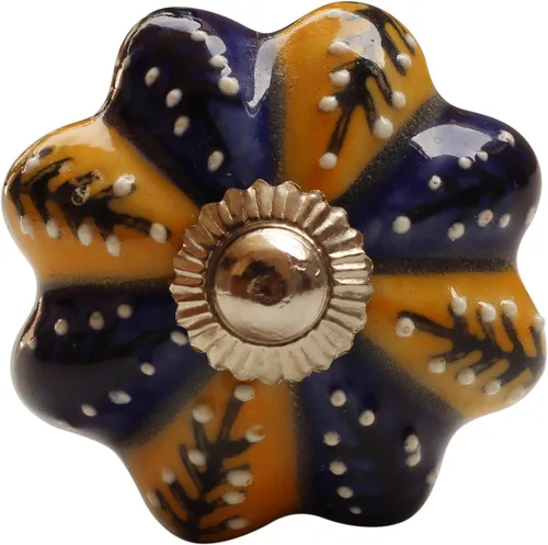Miniatura 4 de ABHANDICRAFTS - Juego de 4 pomos de cerámica para mamás con forma de calabaza pintada en forma de armario, armario, cajón, manijas de puerta