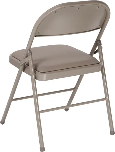 Miniatura 7 de Flash Furniture Silla plegable de vinilo beige con doble refuerzo de la serie HERCULES