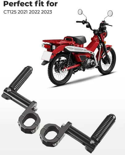 Miniatura 6 de KEMIMOTO Estribos para pasajeros traseros Compatibles con CT125 Trail 125 Hunter Cub 2021 2022 2023 2024, estribos plegables para motocicleta