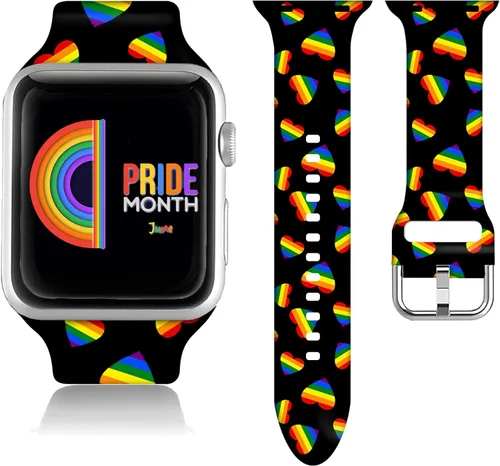 Miniatura 21 de Compatible con Apple Watch de béisbol de 38/40/41/42/44/45/46/1.929 in para mujeres y hombres, correa de silicona suave para regalo de caballo