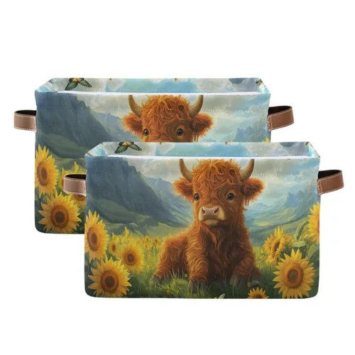 Miniatura 21 de Emelivor ABC - Contenedor de almacenamiento plegable con asa rectangular impermeable ABC Dinosaurios cesta para almacenamiento cubo organizador