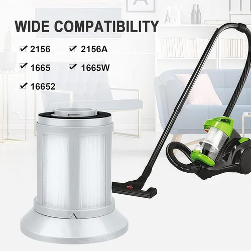Miniatura 7 de Filtro de vacío de repuesto para aspiradora Bissell 2156A 1665 16652 1665W 21562 2156E Zing AeroSwift Powerforce sin bolsa, comparado con la parte #