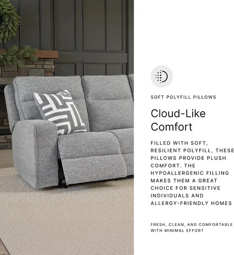 Miniatura 8 de Signature Design by Ashley Biscoe - Sofá reclinable eléctrico, reposacabezas de fácil vista y reclinable de gravedad cero, poliéster Nuvella