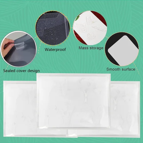Miniatura 5 de 20 paneles de almacenamiento de sellos transparentes, bolsa de almacenamiento troquelada resellable, paneles organizadores de sellos de plástico