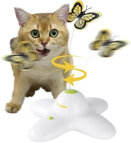 ALL FOR PAWS Juguetes interactivos para gatos de mariposa flutter insecto gato juguete automático estimulante gatito juguetes enriquecimiento para