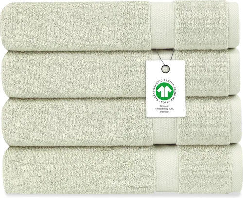 Miniatura 24 de Toalla de baño de felpa de algodón orgánico de lujo Certificado GOTS y OEKO-TEX Toallas de calidad hotelera premium Tecnología Feather Touch