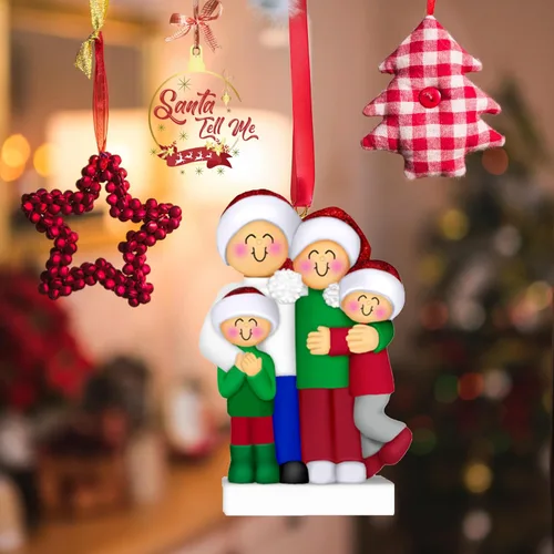 Miniatura 5 de Adorno personalizado para árbol genealógico 2024, bola de Navidad personalizada para familia de cuatro nietos