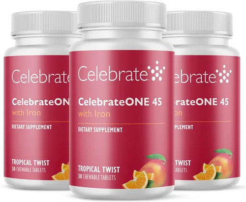 Miniatura 8 de Celebrate Vitamins CelebrateONE 45 Masticables, 45mg Hierro - Multivitamínico Bariátrico Una Vez al Día, Vitaminas y Minerales Esenciales