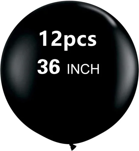 Globos negros redondos de látex de 36 pulgadas (calidad prémium de helio), globos gigantes para sesiones de fotos, cumpleaños, bodas, festivales,