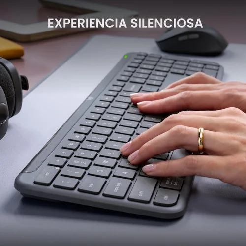 Miniatura 6 de Logitech MK955 Signature Slim - Combo de teclado y mouse inalámbricos delgados, para manos más grandes, escritura y clics silenciosos, cambia entre