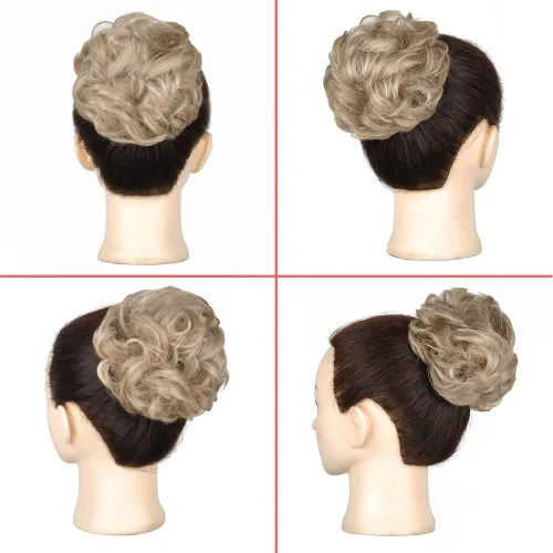 Miniatura 3 de KETHBE Extensión de Cabello para Moño Desordenado, con Banda Elástica, para Peinados Alborotado, Extensiones de Cabello Rizado para Mujeres