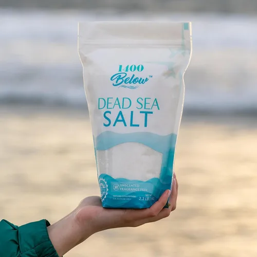 Miniatura 7 de 2.2 libras de sal del mar muerto, grano fino, baño de pies y spa, exfoliante corporal, 100% puro y rico en minerales, alivia los músculos doloridos