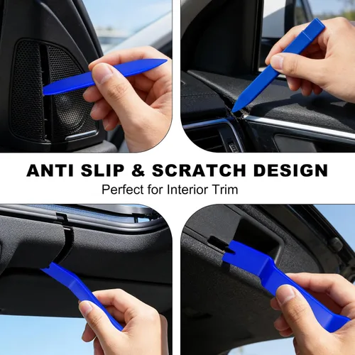 Miniatura 2 de Kit de 5 herramientas de extracción de adornos de automóvil, herramienta de palanca de extracción automática de clips para panel de tablero de Azul