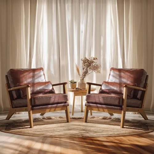 Miniatura 18 de VINGLI Silla de Acento de Madera Maciza con Reposabrazos Anchos, Silla Moderna Tapizada de Mediados de Siglo con Almohada, Cómoda Silla de Lectura