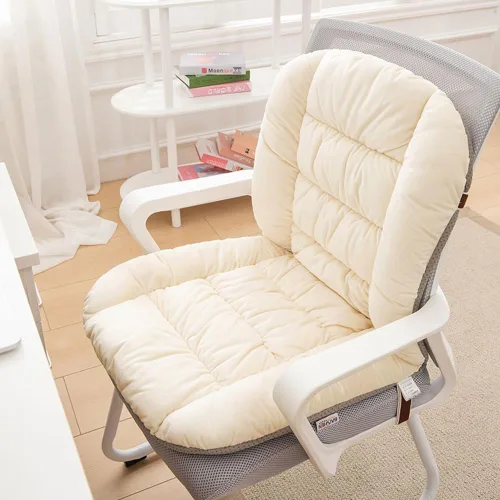 Miniatura 14 de Cojín para Silla de Escritorio con Asiento Suave y Respaldo, 90x50cm Gris claro