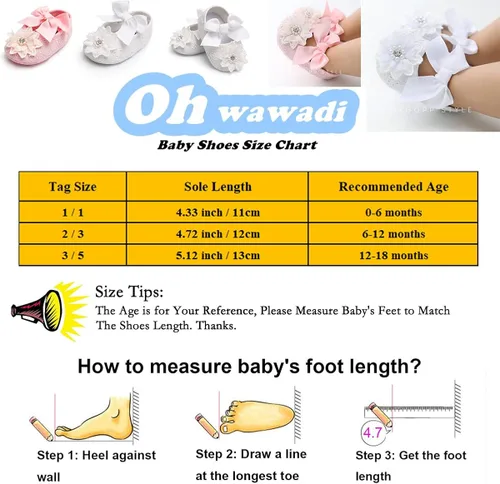 Miniatura 2 de Ohwawadi Zapatos de bebé para niña zapatos planos Mary Jane de princesa para vestido de boda zapatos de cuna para recién nacidos bebés bebés