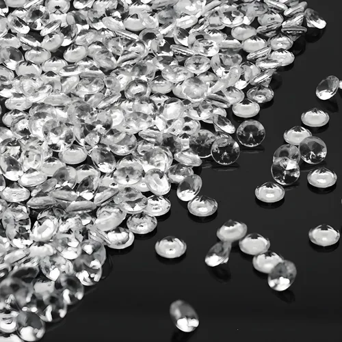 Miniatura 10 de PMLAND Gemas de diamantes falsos de acrílico verde – 69 piezas grandes de 0.984 in (1 pulgada) dispersión de mesa de cristal para decoración del día