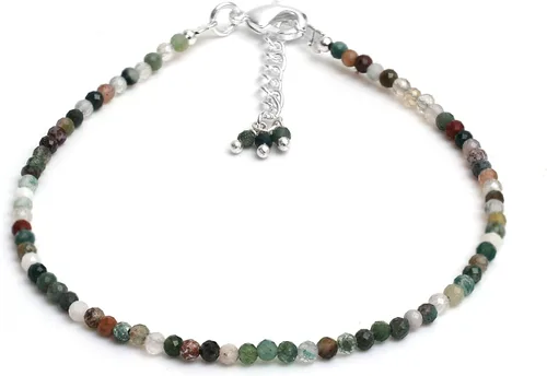 Miniatura 108 de Gempires - Pulseras de cuentas de piedras preciosas hechas a mano, ligeras, de cristal, para uso diario, hipoalergénicas, de 8 pulgadas, chapadas
