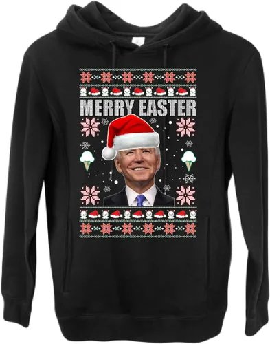 Miniatura 3 de Wild Bobby Sudadera unisex con cuello redondo de Joe Biden con texto en inglés "Merry Easter