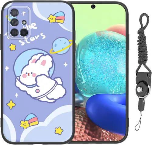 Miniatura 31 de Funda para Galaxy A51 5G (no compatible con la versión A51 4G) con correa de cordón, para niñas y mujeres, diseño lindo de anime, funda de silicona