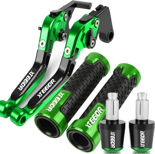 Miniatura 14 de DOUKI Para Yamaha XT660R 2004-2016 Palancas de embrague de freno de motocicleta Agarraderas Agarres Extremos Ajustable Plegable CNC Accesorios con 7