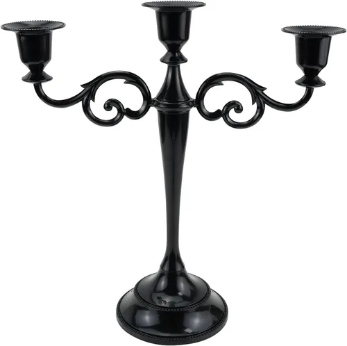 Candelabro de 3 velas de metal portavelas para eventos formales, boda, iglesia, decoración festiva, soporte elegante para velas cónicas de