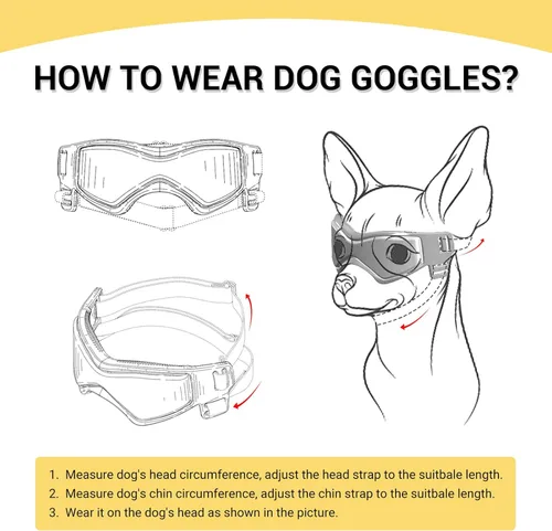 Miniatura 6 de Gafas de sol para perros de razas pequeñas, lentes de sol para perros con protección UV, para cachorros para mascotas pequeñas al aire libre, Naranja
