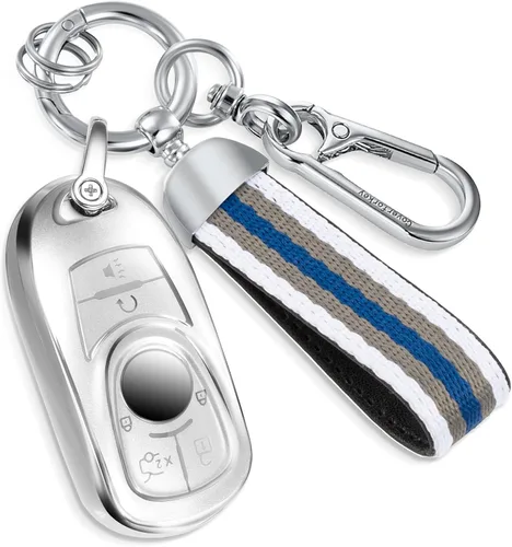 Miniatura 61 de Funda para llavero GMC con llavero de cuerda trenzada de metal antipérdida, exquisita funda suave para Tahoe Acadia Terrain Yukon Yukon XL Silverado