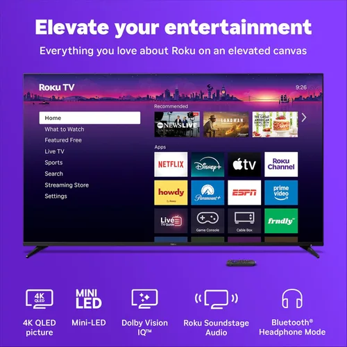 Miniatura 4 de Roku Smart TV 2025 – Serie Pro de 55 pulgadas, TV Mini-LED – RokuTV con Control Remoto por Voz Retroiluminado Pro Kit de Montaje en Pared para TV